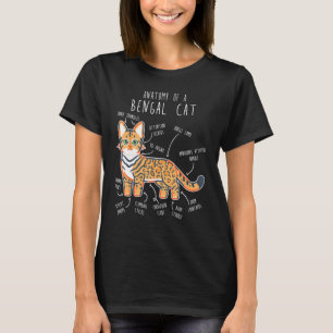Bengal Cat Anatomy Cute Pet Bengal Mom Cat Dad T-Shirt