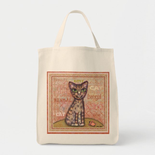Bengal Cat Art Tote Bag (Front)