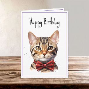 Bengal Cat Birthday Card