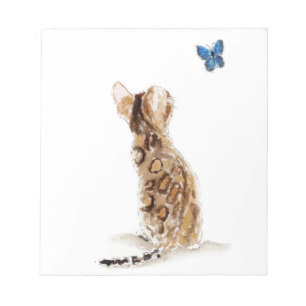 Bengal Cat & Butterfly Notepad