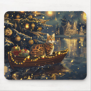 Bengal Cat Christmas Festive Voyage Mouse Pad