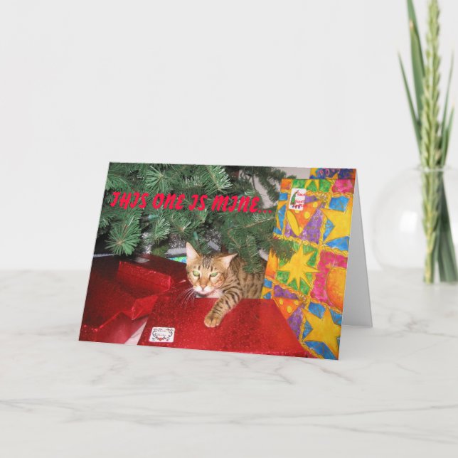 BENGAL CAT CHRISTMAS GREETING CARD (Front)
