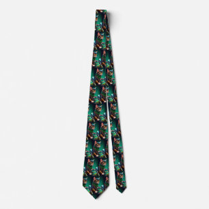 Bengal Cat driving bike St. Patrick's Day Tie