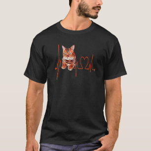 Bengal Cat Heartbeat EKG I Love My Bengal Cat Pre T-Shirt
