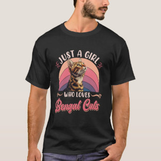 Bengal Cat JUST A GIRL WHO LOVES BENGAL CATS Vinta T-Shirt