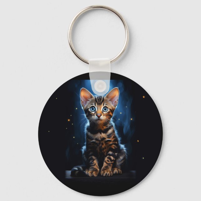 Bengal cat  key ring (Front)