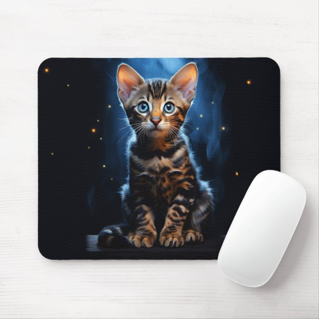Bengal cat mouse pad (With Mouse)