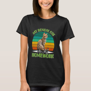 Bengal Cat MY BENGAL CAT ATE MY HOMEWORK Funny Vin T-Shirt
