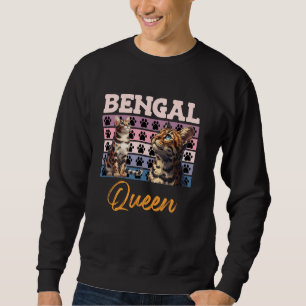 Bengal Cat Owner BENGAL QUEEN Bengal Cat Vintage Sweatshirt