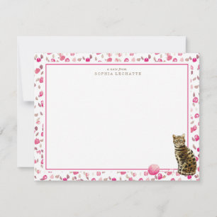 Bengal Cat Personalised Stationery Card