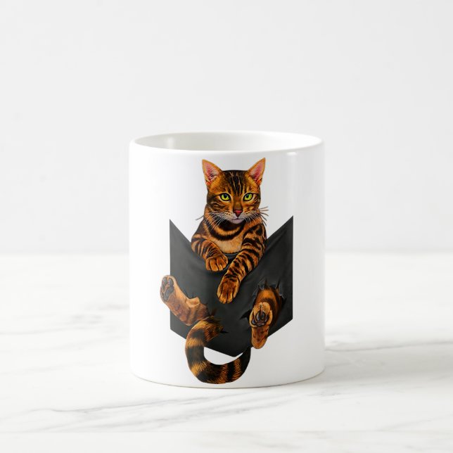Bengal Cat Pocket Ripper Pocket Bengal Lover Coffee Mug (Center)