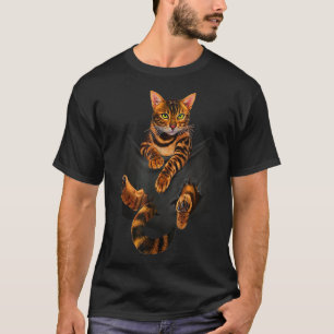 Bengal cat pocket ripper pocket Bengal lover gift T-Shirt