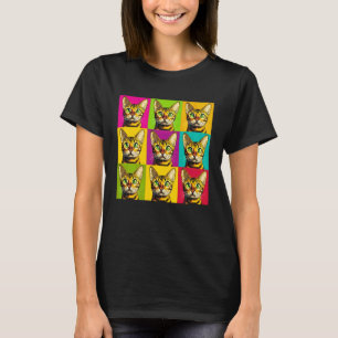 Bengal Cat Pop Art Colourful Graphic Design T-Shirt