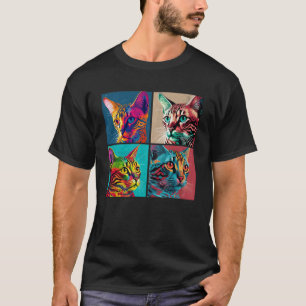 Bengal Cat Pop Illustration Colourful Animal Women T-Shirt