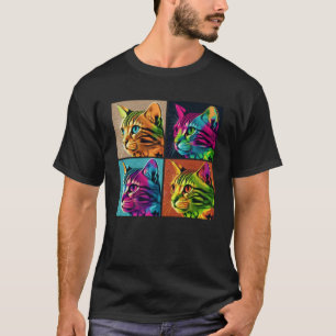 Bengal Cat Pop Illustration Colourful Animal Women T-Shirt