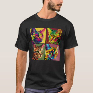 Bengal Cat Pop Illustration Colourful Animal Women T-Shirt