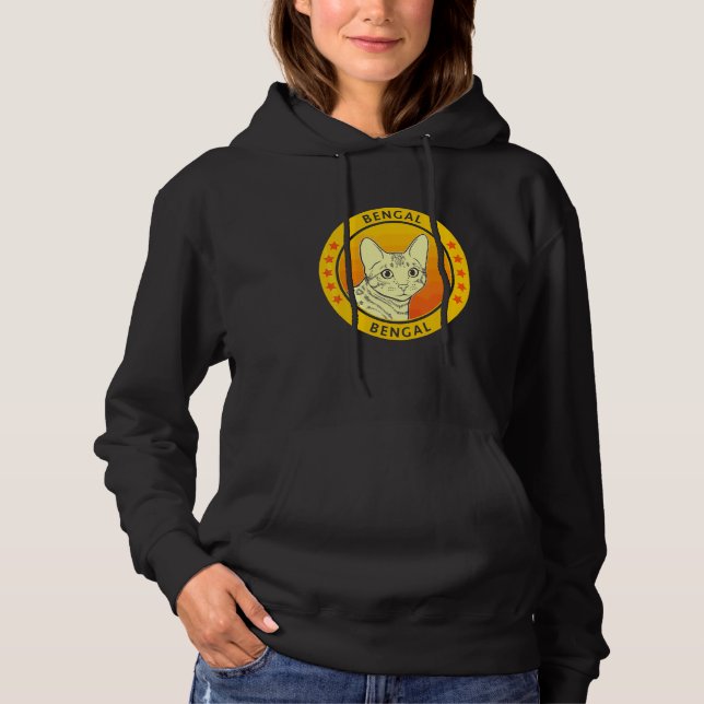 Bengal Cat Portrait Hoodie (Front)