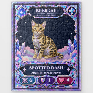 Bengal Cat, Rainbow Foil Art Jigsaw Puzzle