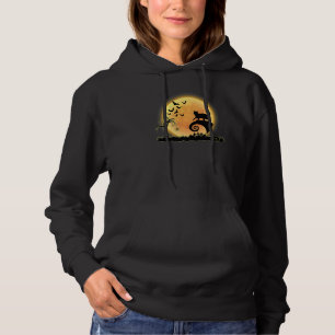 Bengal Cat Scary And Moon  Kitty Halloween Costume Hoodie