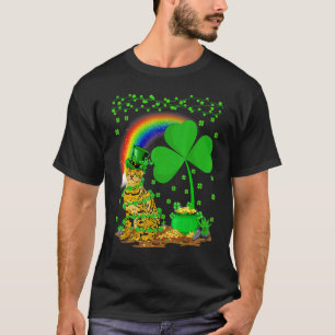 Bengal Cat Shamrock Rainbow Bengal Cat St Patricks T-Shirt