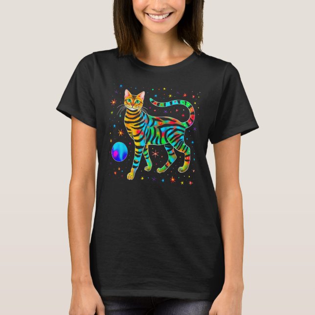 Bengal Cat Space T-Shirt (Front)