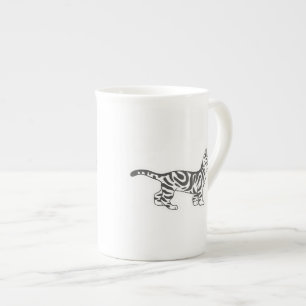 Bengal cat standing - Choose background color Bone China Mug
