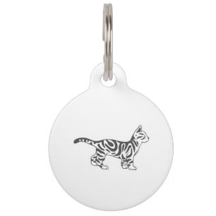 Bengal cat standing - Choose background color Pet Tag