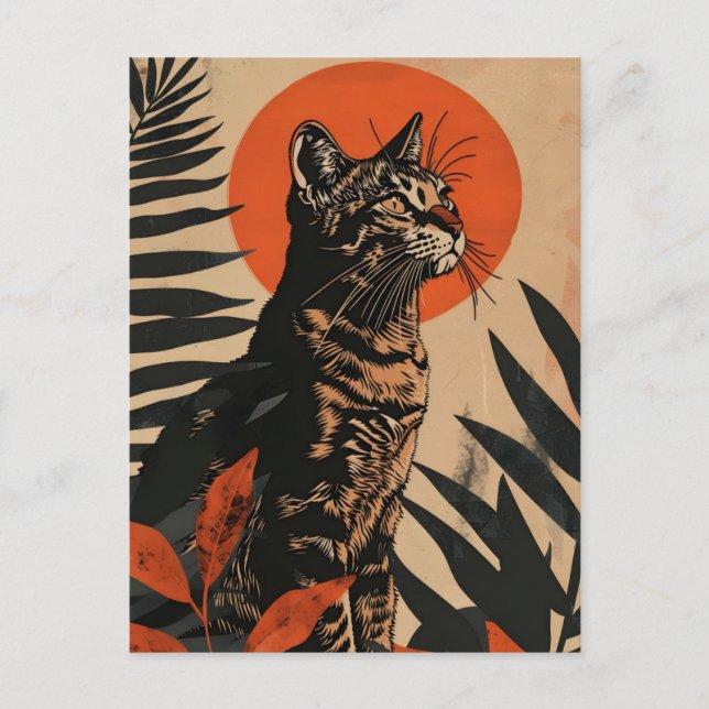 Bengal Cat Vintage Art Postcard (Front)