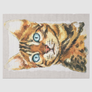 Bengal Cat Watercolor Sketch Tissue Paper