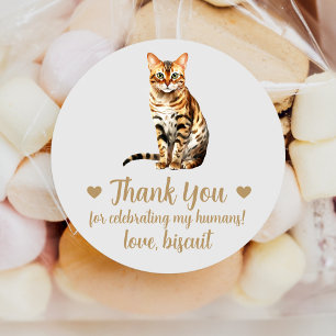 Bengal Cat Wedding Favour Stickers