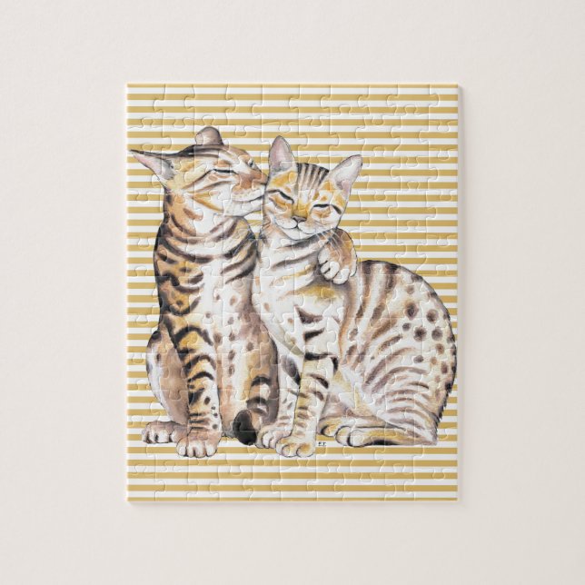 Bengal Cats Ochre Stripes Jigsaw Puzzle (Vertical)
