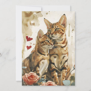 Bengal cats Valentine's day  Holiday Card