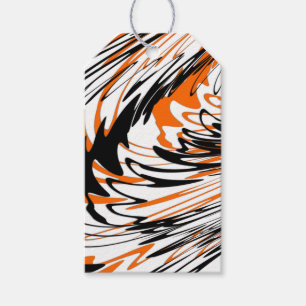 Bengal Colors Squiggly Orange and Black Lines Gift Tags