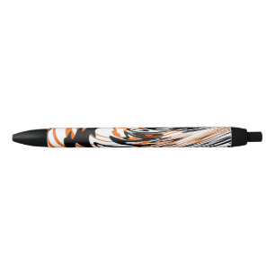 Bengal Colors Squiggly Orange and Black Lines Ink Pen