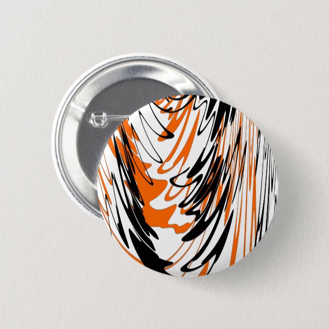 Bengal Colours Squiggly Lines 6 Cm Round Badge (Front & Back)