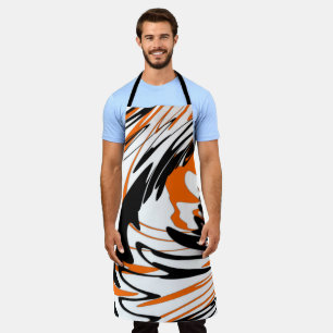 Bengal Colours Squiggly Orange and Black Lines Apron