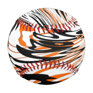 Bengal Colours Squiggly Orange and Black Lines Baseball