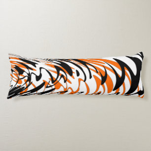 Bengal Colours Squiggly Orange and Black Lines Body Cushion