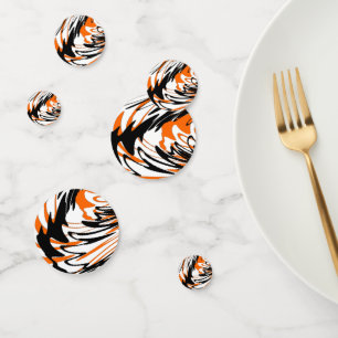 Bengal Colours Squiggly Orange and Black Lines Confetti
