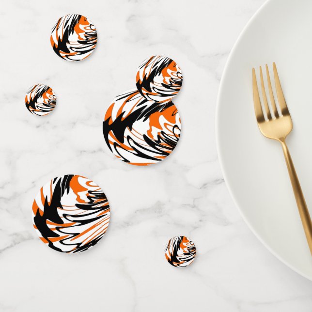 Bengal Colours Squiggly Orange and Black Lines Confetti (Group)
