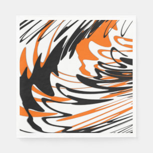 Bengal Colours Squiggly Orange and Black Lines Napkin