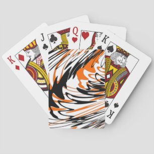 Bengal Colours Squiggly Orange and Black Lines Playing Cards