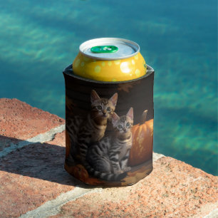 Bengal Kitten Autumn Delight Pumpkin Can Cooler