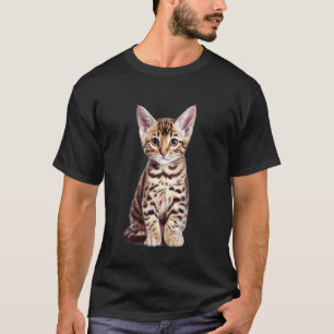 Bengal Kitten Sketch Drawing Art Cat Lover T-Shirt