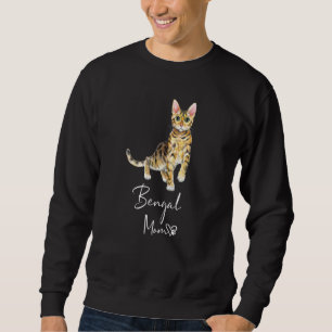 Bengal Mom Cute Cat Mother Kitty Girl Bengal Cat M Sweatshirt