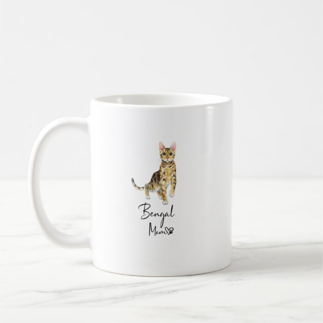 Bengal Mum Cute Cat Mother Kitten Girl Gift Coffee Mug (Left)