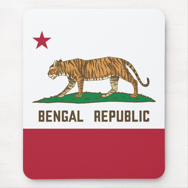 Bengal Republic Tiger Flag Bengali Pride Mouse Pad (Front)