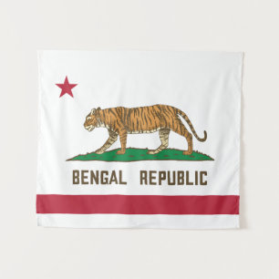 Bengal Republic Tiger Flag Bengali Pride Tapestry