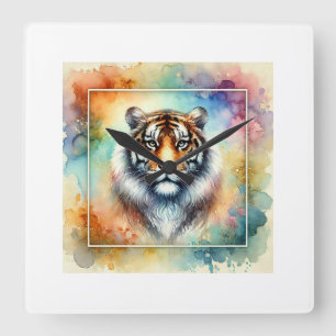 Bengal Tiger 190624AREF114 - Watercolor Square Wall Clock