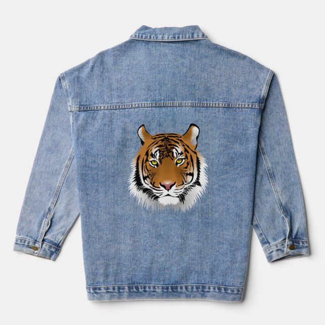 BENGAL TIGER ART Denim jean Jacket (Back)